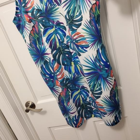 Caribbean Joe Tropical Print Tank Dress Size Medium, Beachwear, Colorful - Picture 9 of 12